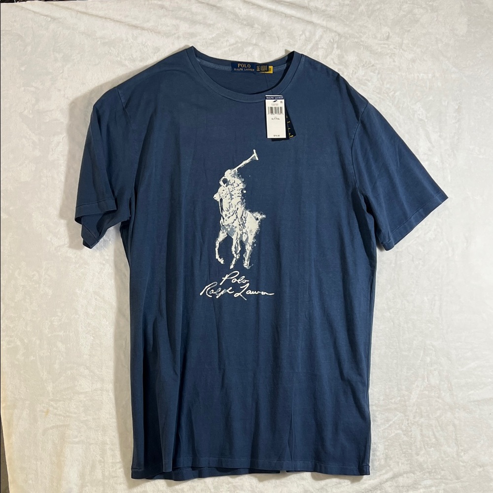 Polo by Ralph Lauren Navy T-Shirt with White Polo Player Graphic